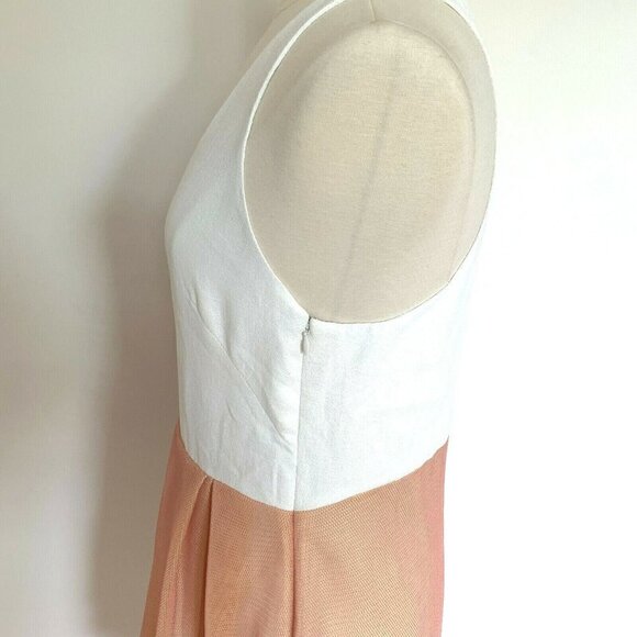 3.1 Phillip Lim Size 10 White Crepe and Blush Mesh Dress A line Tank Style - Picture 5 of 8